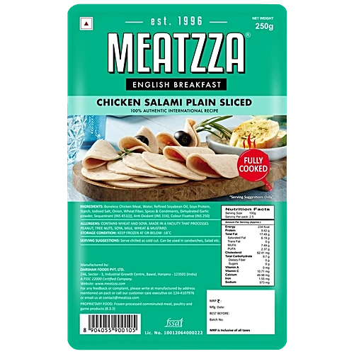 meatzza chicken plain salami slice